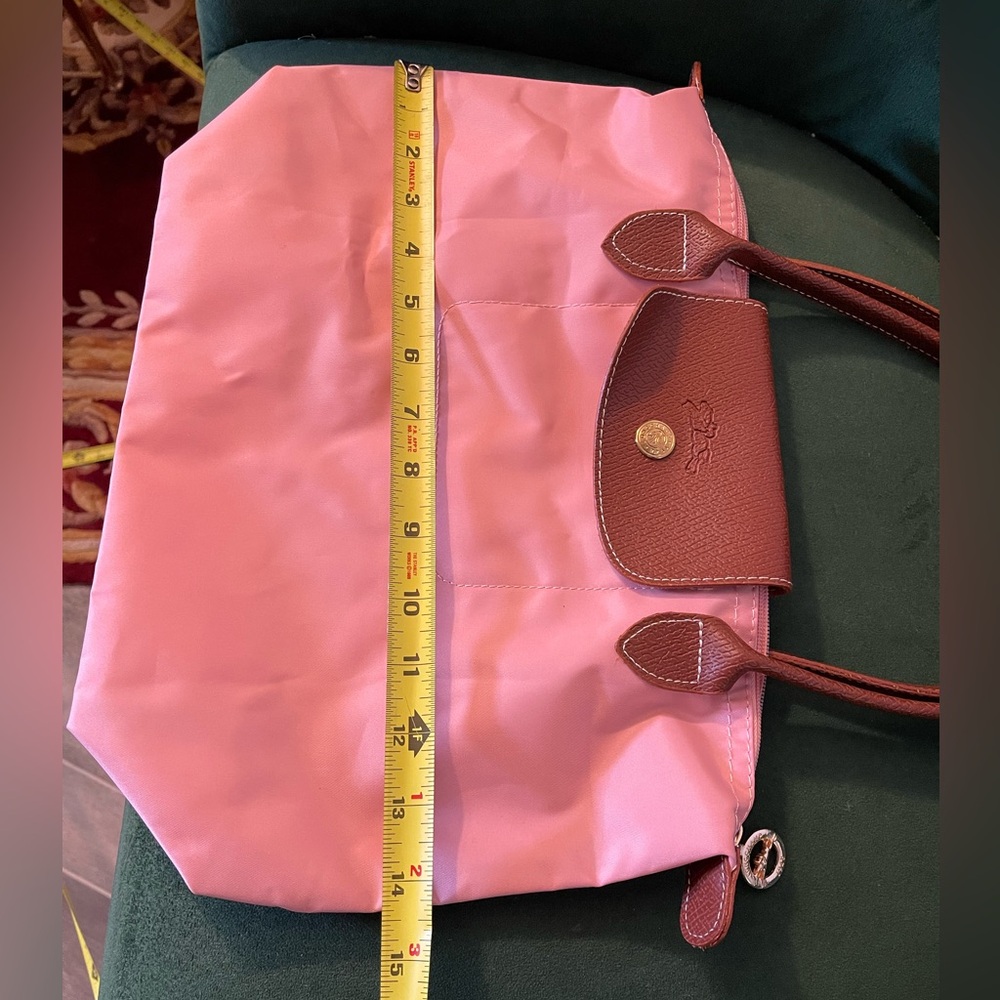 Longchamp Pink Tote with Brown Handles - Picture 6 of 12